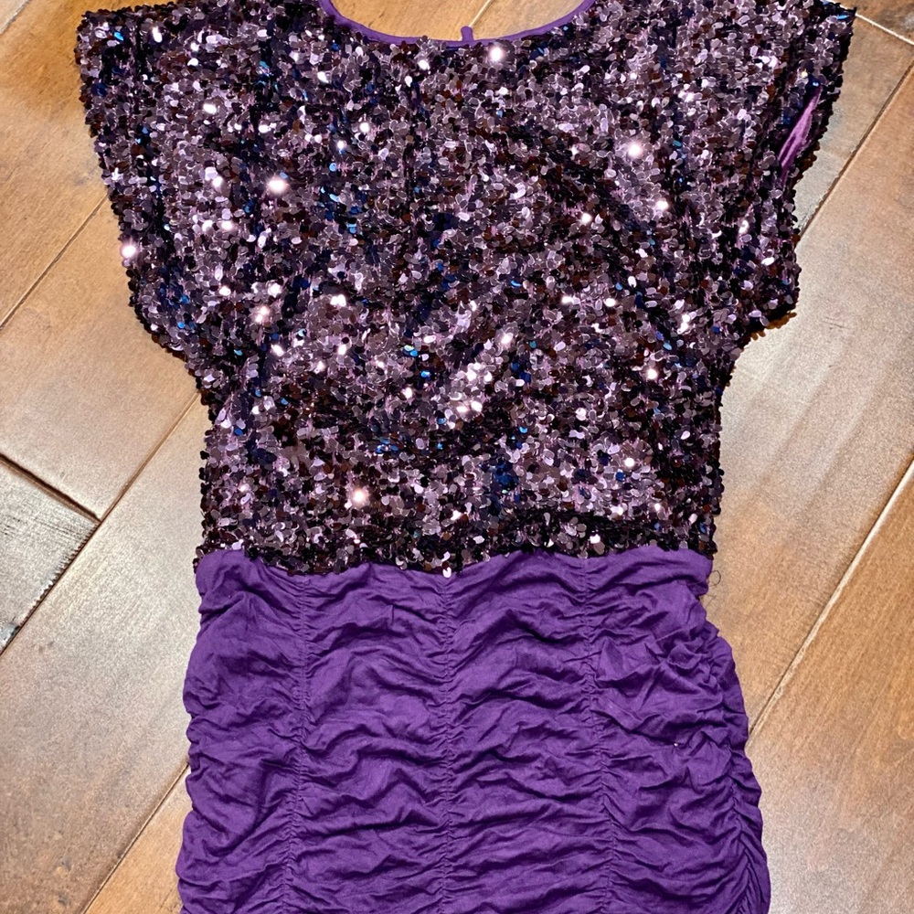 New! Purple sequins ruched dress/tunic